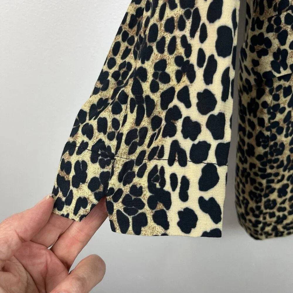 Mng Casual Leopard Print Open Front Jacket Womens… - image 5